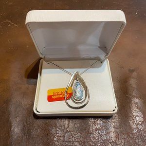 Sterling Silver Necklace w/ Semi Precious Stone Pendant